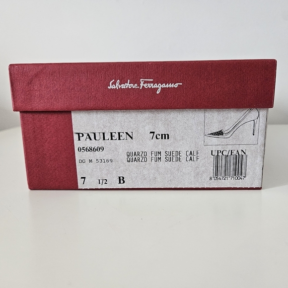 Salvatore Ferragamo suede pump pointed toe Size 7 US / 7cm heels "Pauleen" - Picture 15 of 16